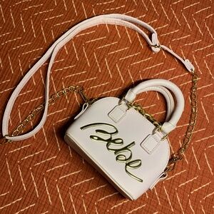 Bebe Gianna Micro Dome Crossbody Bag Lavender Gold Logo Mini Purse